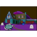 download Haunted House clipart image with 180 hue color