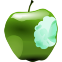 download Apple With Bite clipart image with 90 hue color