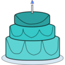 download Cake clipart image with 180 hue color