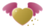 Gold Heart With Pink Wings