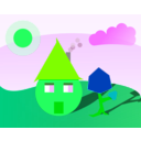 download Face House clipart image with 90 hue color