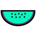 download Simple Watermellon clipart image with 180 hue color