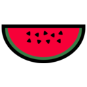 download Simple Watermellon clipart image with 0 hue color