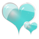 download Couple Of Hearts clipart image with 180 hue color
