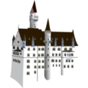 download Neuschwanstein Castle clipart image with 180 hue color
