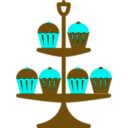 download Jubilee Cake Stand Blue clipart image with 180 hue color