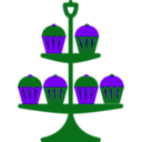 download Jubilee Cake Stand Blue clipart image with 270 hue color