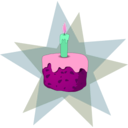 download Cake And Candle clipart image with 270 hue color