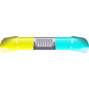 download Police Car Light Bar clipart image with 180 hue color