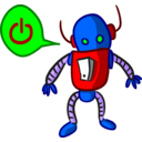 download Robot clipart image with 0 hue color