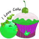 download Cupcake Smiley Emoticon clipart image with 90 hue color