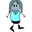 download Lady Stick Figure clipart image with 180 hue color