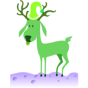 download A Cartoon Reindeer clipart image with 90 hue color