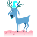 download A Cartoon Reindeer clipart image with 180 hue color