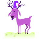 download A Cartoon Reindeer clipart image with 270 hue color