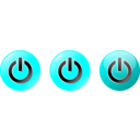 download Power Buttons clipart image with 180 hue color