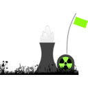 download Nuclear Power Plant With Grass Silhouette clipart image with 45 hue color