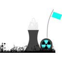 download Nuclear Power Plant With Grass Silhouette clipart image with 135 hue color