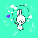 download Rabbit clipart image with 225 hue color