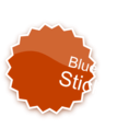 download Blue Sticker clipart image with 180 hue color
