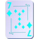 download Ornamental Deck 7 Of Diamonds clipart image with 180 hue color