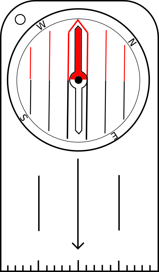 Orienteering Compass With Rotatable Housing And Needle