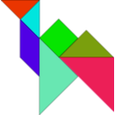 download Tangram clipart image with 315 hue color