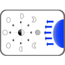 download Diagram Of Moon Faces clipart image with 180 hue color