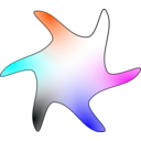 download Star clipart image with 180 hue color