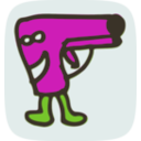 download Pistol Monster clipart image with 90 hue color