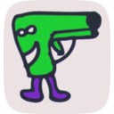 download Pistol Monster clipart image with 270 hue color