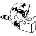 download Raccoon Opening Box clipart image with 225 hue color