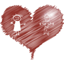 download Red Heart clipart image with 90 hue color