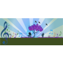 download A Love Note In Music In Nature clipart image with 180 hue color