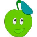 download Smiling Apple clipart image with 90 hue color