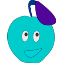 download Smiling Apple clipart image with 180 hue color