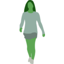 download Faceless Woman Walking clipart image with 90 hue color