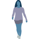 download Faceless Woman Walking clipart image with 180 hue color