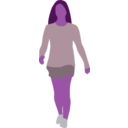 download Faceless Woman Walking clipart image with 270 hue color