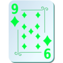 download Ornamental Deck 9 Of Diamonds clipart image with 135 hue color