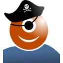download Alien Pirate clipart image with 180 hue color