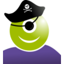 download Alien Pirate clipart image with 225 hue color