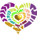 download Red Heart clipart image with 45 hue color