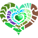 download Red Heart clipart image with 135 hue color