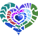 download Red Heart clipart image with 225 hue color