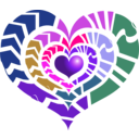 download Red Heart clipart image with 270 hue color