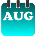 download August clipart image with 180 hue color