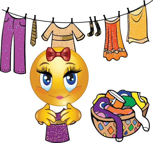 Washing Girl Smiley Emoticon
