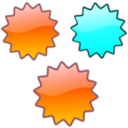 download Stars 6 clipart image with 180 hue color