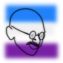 download Gandhi clipart image with 180 hue color